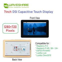 Waveshare 7 Inch DSI Capacitive Touch Display 1280720 Pixels IPS Panel for Raspberry Pi